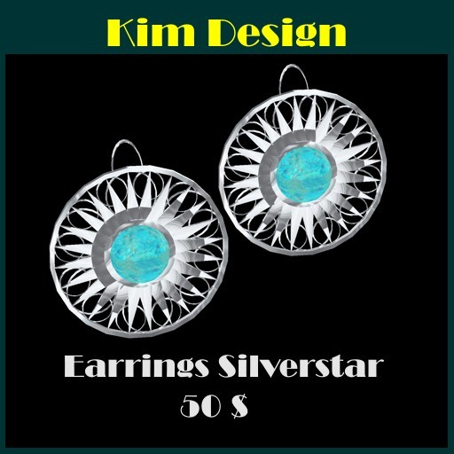 Kim Design - Earrings Silverstar Turquoise