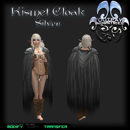 [FPI] Kismet Cloak Silver - Unisex Hooded Cloak