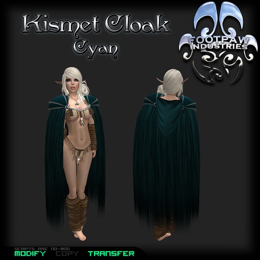 [FPI] Kismet Cloak Cyan - Unisex Hooded Cloak