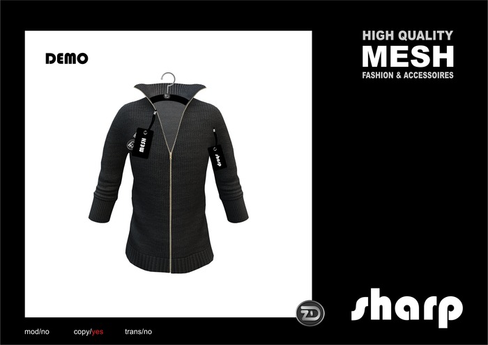 sharp by [ZD] - MESH - Zipper Cardigan - DEMO
