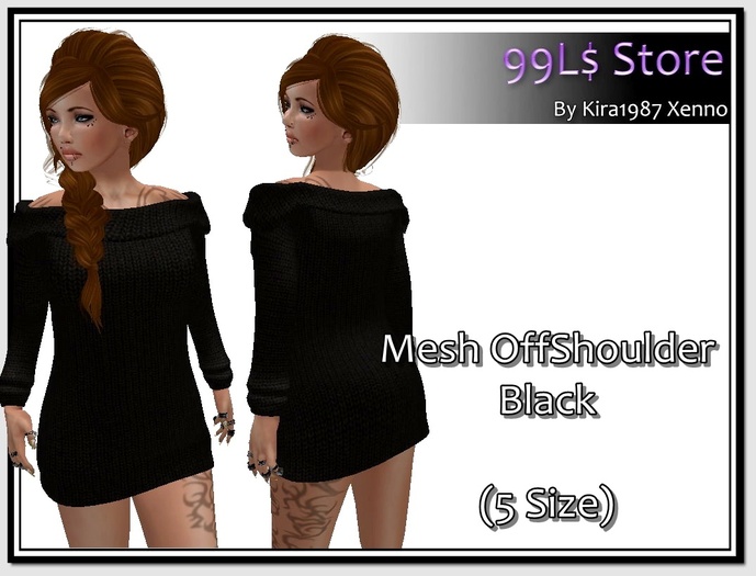 Mesh OffShoulder Black