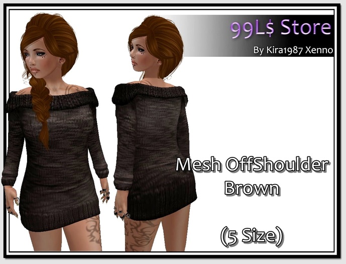 [99L$ Store]Mesh OffShoulder Brown