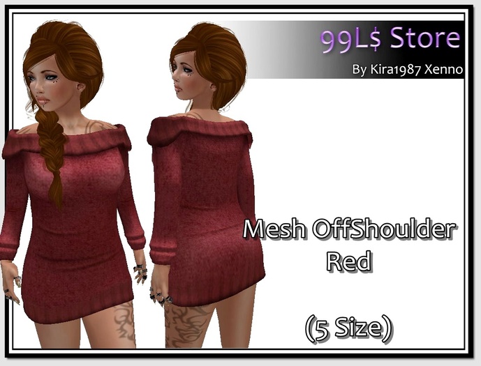 Mesh OffShoulder Red