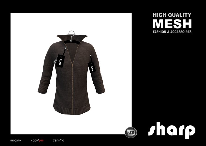 sharp by [ZD] - MESH - Zipper Cardigan 
