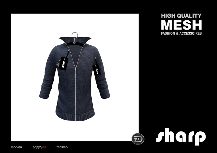 sharp by [ZD] - MESH - Zipper Cardigan 