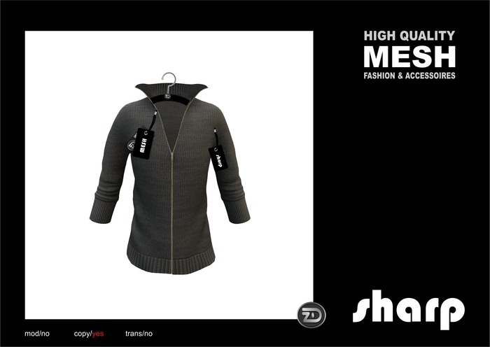 sharp by [ZD] - MESH - Zipper Cardigan 
