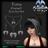 [FPI] Tova Jewelry Garnet - Necklace, Earrings, Belly Piercing - Jewelry Set