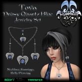 [FPI] Tova Jewelry Drusy Quartz Blue - Necklace, Earrings, Belly Piercing - Jewelry Set