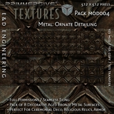 [MOD004] 8 Seamless Dark Aged Bronze Textures with Ornate Surface Detailing for Ceremonial Relics by E&D ENGINEERING
