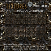 [MOD006] 8 Seamless Darkened Bronze Textures with Ornate Surface Detail for Ceremonial Decor by E&D ENGINEERING