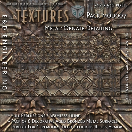 Second Life Marketplace - [MOD007] 8 Seamless Aged Copper and Bronze ...