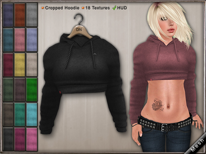 DN Mesh: Cropped Hoodie w HUD