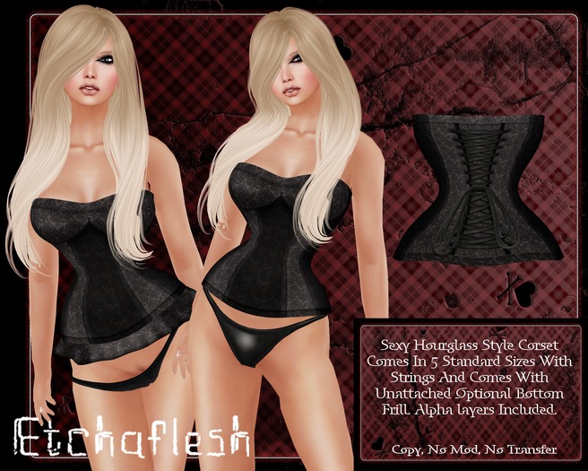 [Etchaflesh] DEMO Noir Empire Corset ALL STYLES