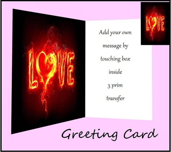 Greeting Card Flaming Heart