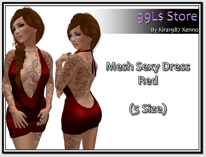 Mesh Sexy Dress Red