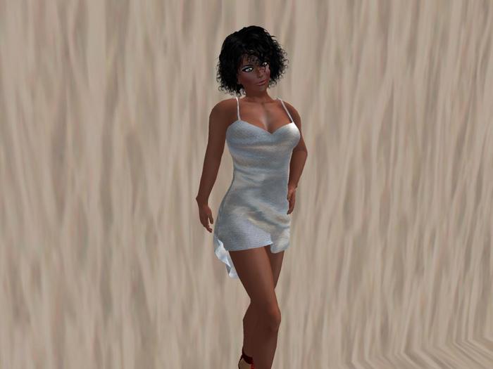 Mesh Spandex Drape Dress 