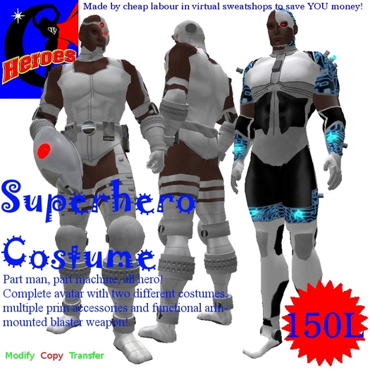 Heroes Clobber Humandroid (inspired by Cyborg)