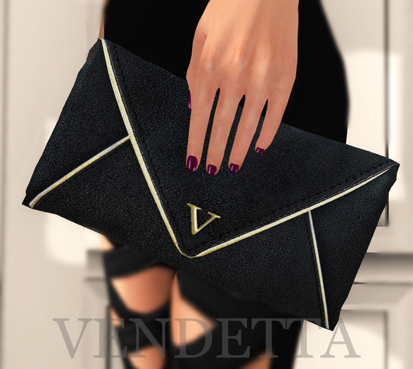 VENDETTA - Envelope Clutch (Black) [Open me]
