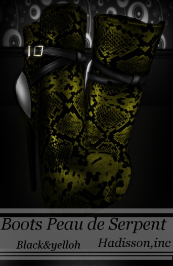 Boots Skin Snake Yelloh,Hadisson,incc