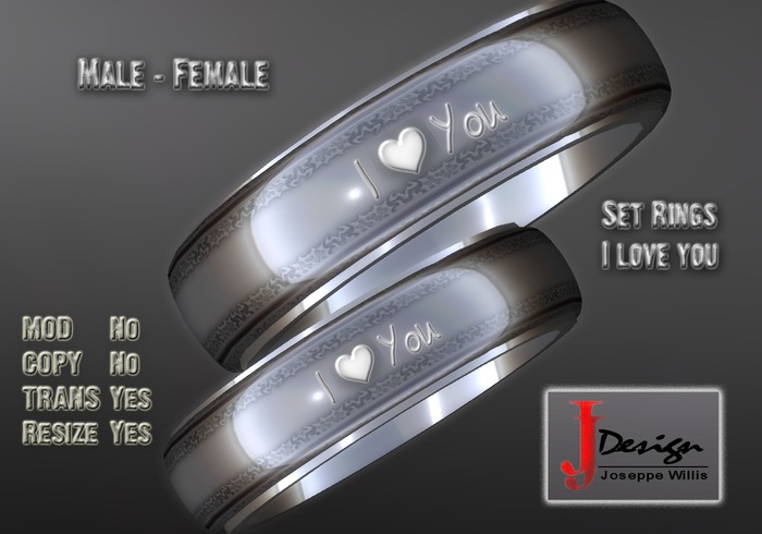 Anneaux Set "Forever Yours" Silver Masculin et féminin
