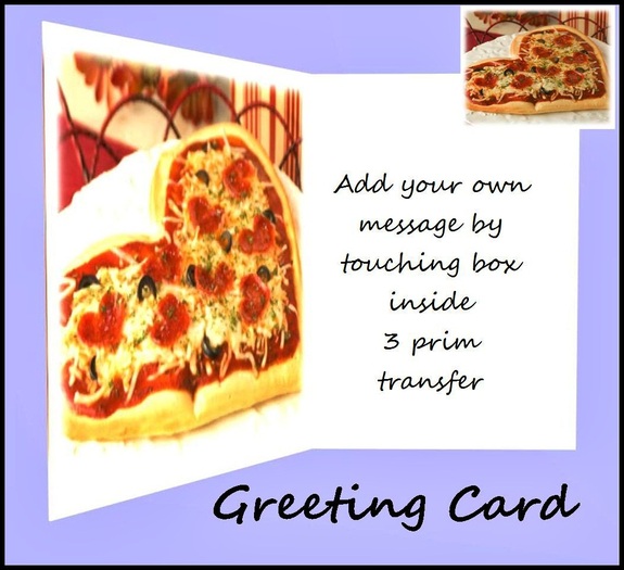 Greeting Card Heart Shaped Pizza
