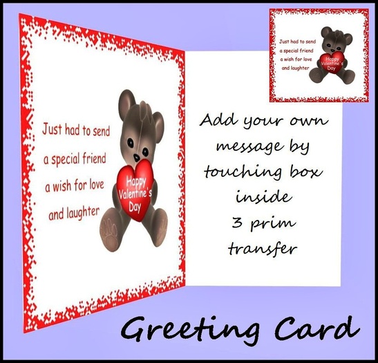 Greeting Card Valentines Bear