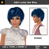 A&A Lucky Hair Blue (Special Color), unisex fluffy sexy  flexi hairstyle