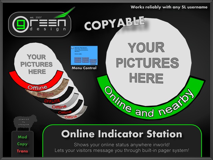 ●GD● Online Indicator Station [IM Pager, Photo Slideshow, shows Online Status of ANY Avatar, COPYABLE] Tracker Board