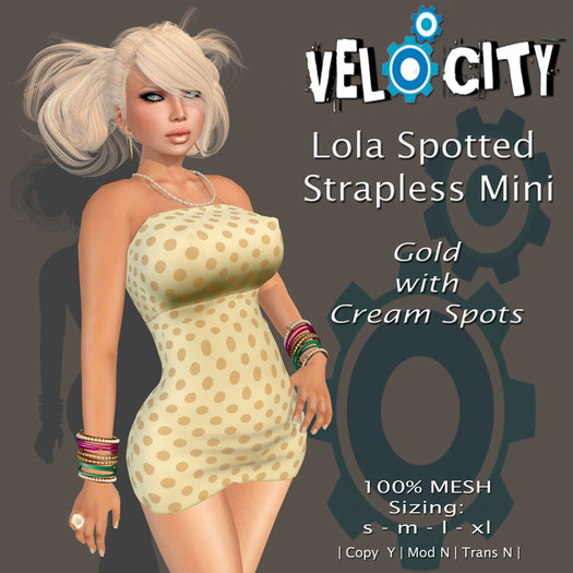 VELOCITY Gold & Cream Lola Mini Dress