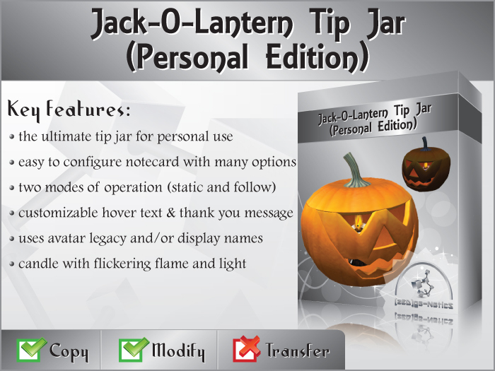 [zED] Jack-O-Lantern Tip Jar (Personal Edition)