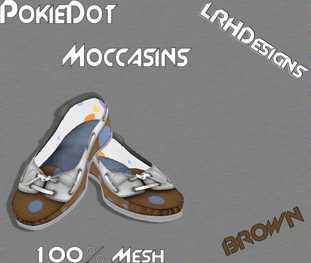 {.::LRH::.} Brown PokieDot Moccasins *MESH*