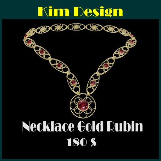 Kim Design - Necklace Gold Rubin