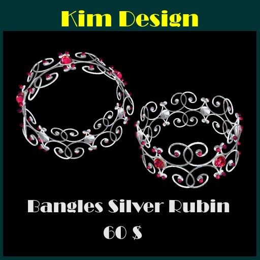 Kim Design - Bangles Silver Rubin