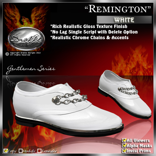 !Drakke! "Remington" Men's Shoe (White)