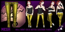 ^v^DRBC^v^ Hell Bent Gold Bettie Leather Pants