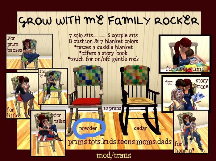 Mudlarks Grow With Me Family Rocker (Powder/M/T)