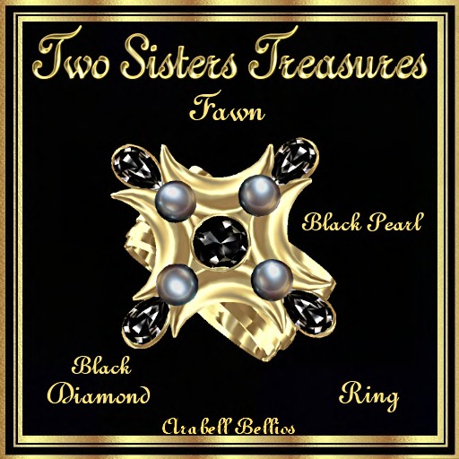 TST - FAWN DIAMOND BLACK PEARL RING YG