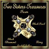TST - FAWN DIAMOND BLACK PEARL RING YG