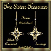TST - FAWN DIAMOND BLACK PEARL EARRINGS YG