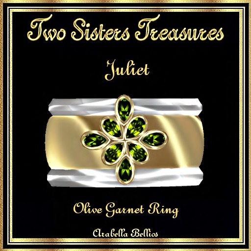 TST - JULIET OLIVE GARNET RING YG