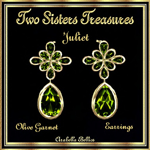 TST - JULIET OLIVE GARNET EARRINGS YG