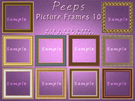 Texture With Frame Second Life Marketplace - Peeps Textures Picture Frames 10