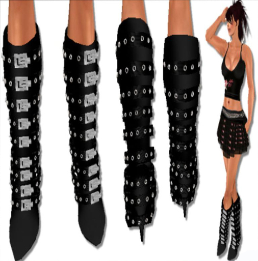 sexy metallic black boots