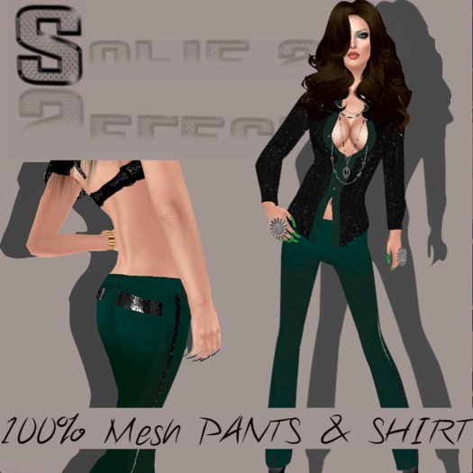 <S> Mesh Green Outfit 
