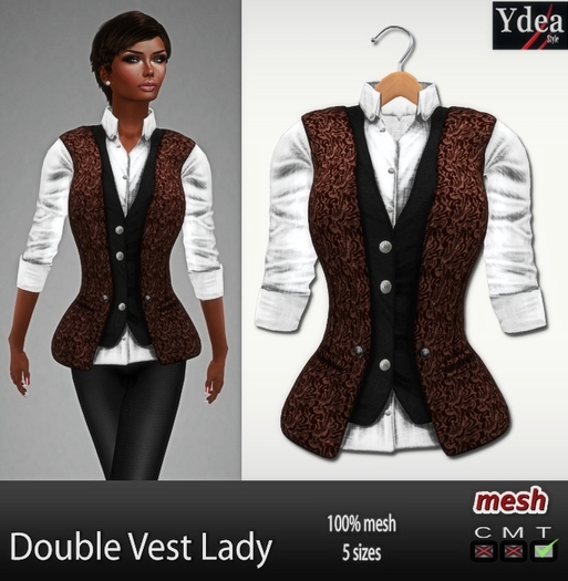 *Ydea* Double Vest Lady Cardinal