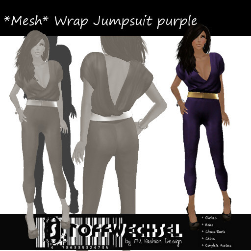 [Stoffwechsel] *Mesh* Wrap Jumpsuit purple *boxed*