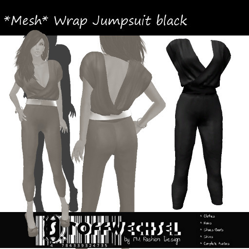 [Stoffwechsel] *Mesh* Wrap Jumpsuit black *boxed*
