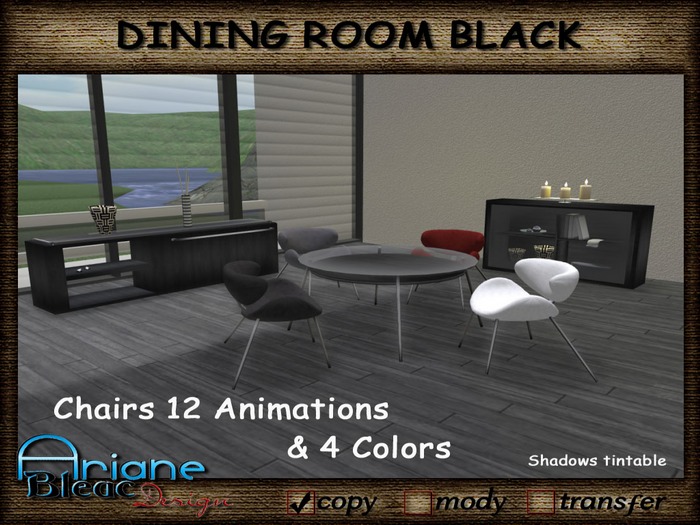 Chairs & Table Dining Room Set black
