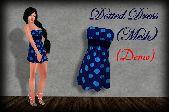 Blue Dotted Dress - Mesh DEMO 