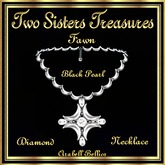 TST - FAWN DIAMOND BLACK PEARL NECKLACE SILVER